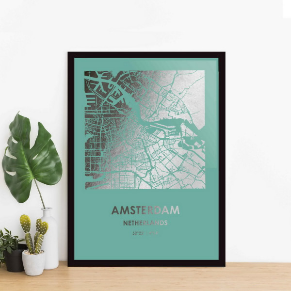 Постер "Амстердам / Amsterdam" фольгированный А3, фото 1, цена 450 грн